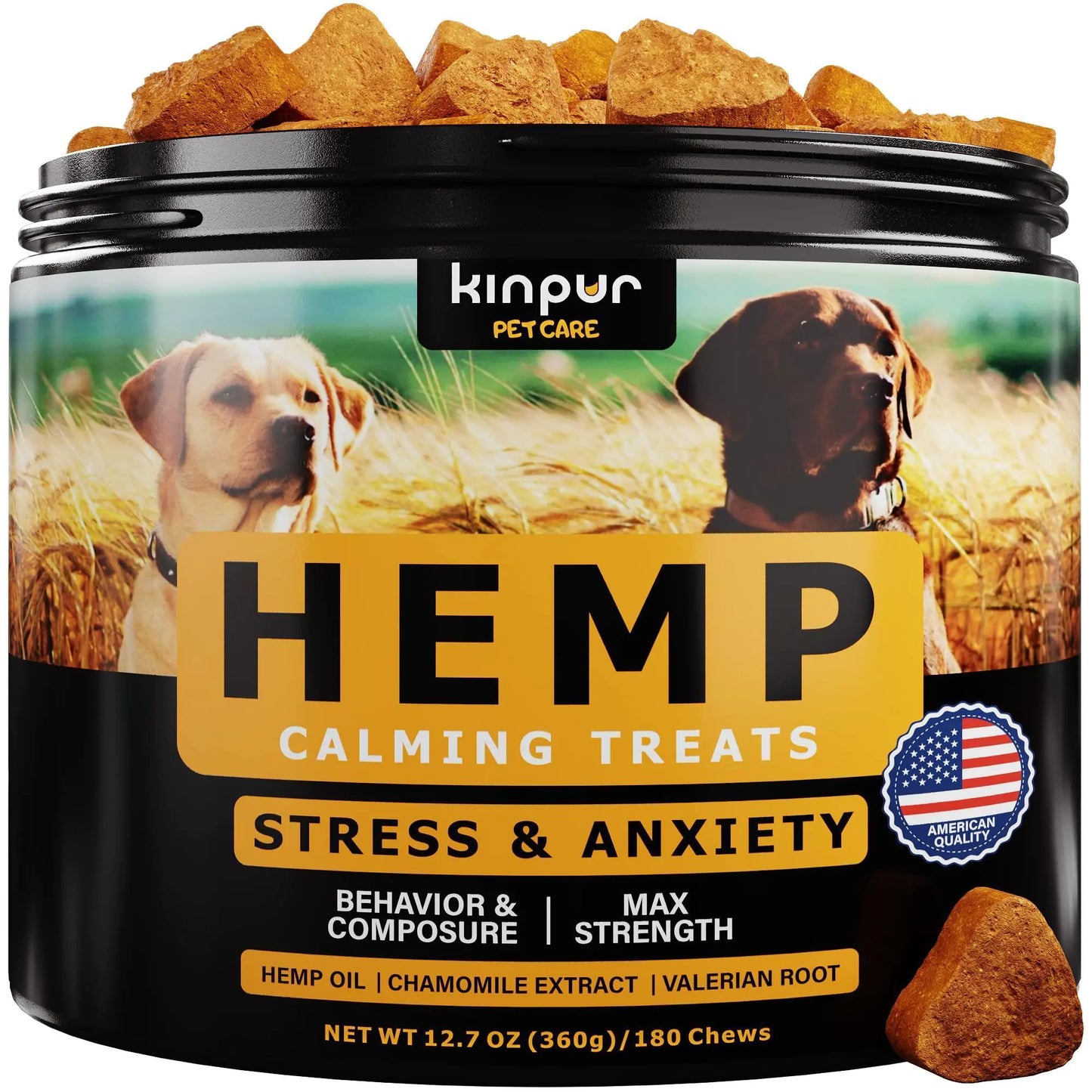 Natural Calming Chews for Dogs with Hemp Oil and Valerian Root Aid during