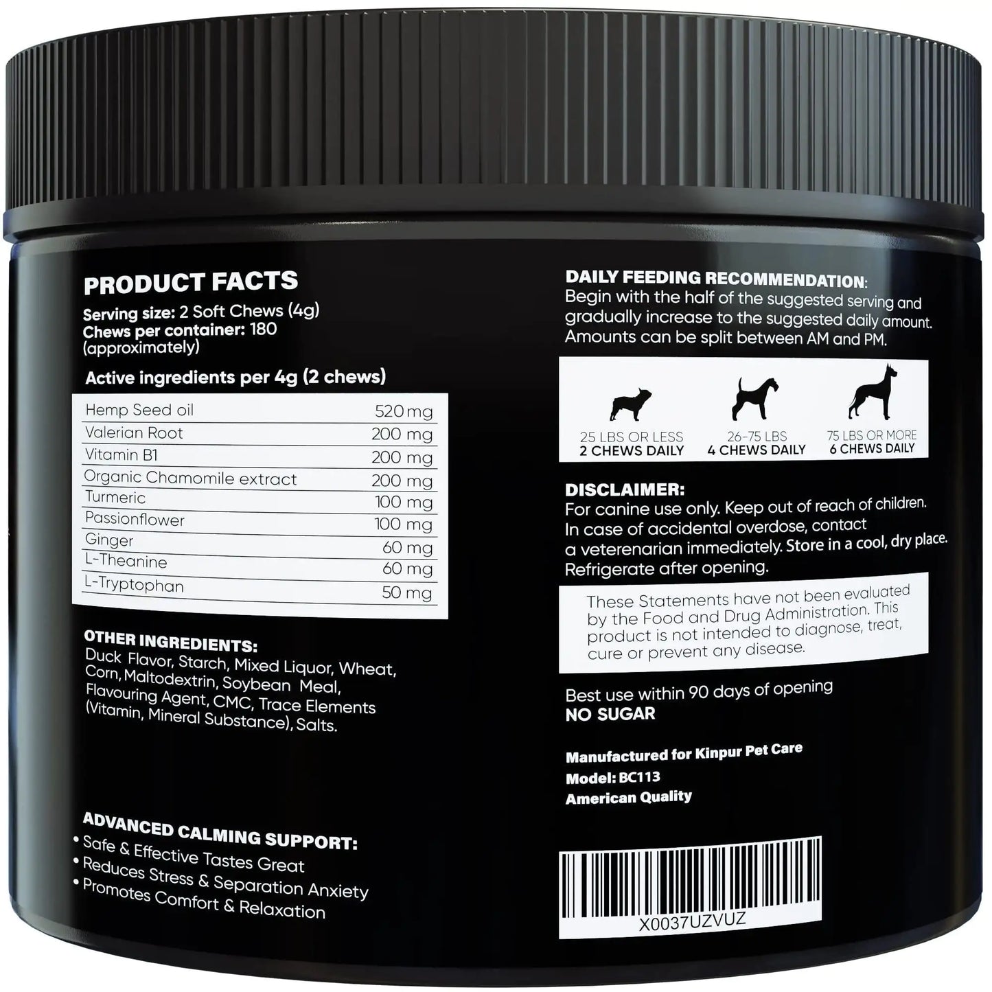 Natural Calming Chews for Dogs with Hemp Oil and Valerian Root Aid during