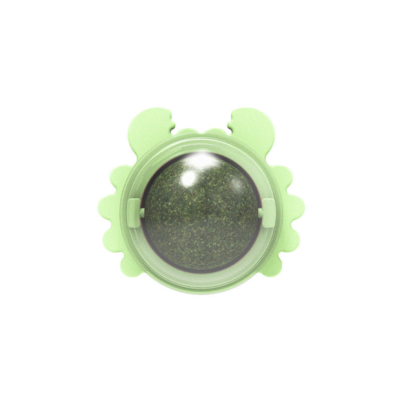 Catnip Wall Ball Piece Cat Toys Edible Cat Licking Toy Cat Chew Toy Teeth Cleaning Cat Bite Toy Rotatable Indoor Cat Toy Cat Wall Decoration