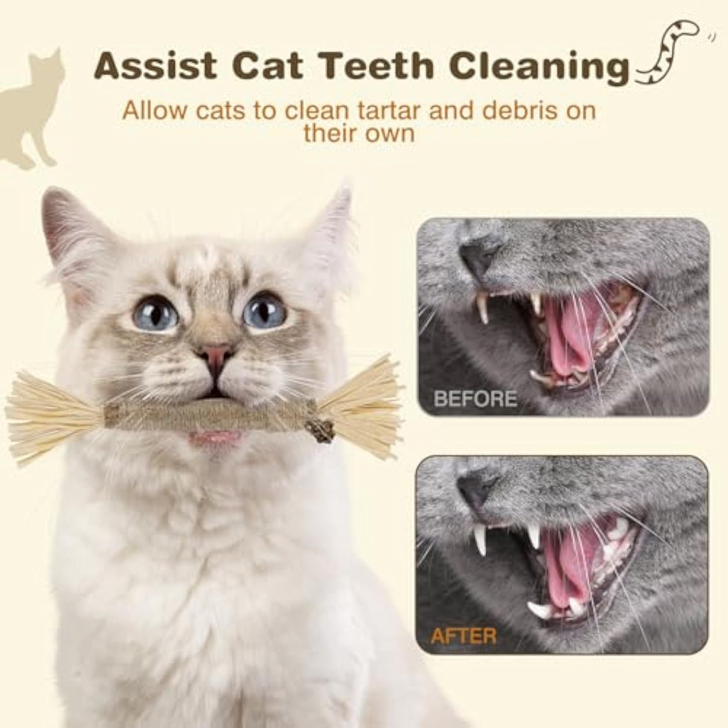 3 Pack Silvervine Sticks For Cats Cat Chew Toy For Dental Care Edible Cat Chew Sticks For Teeth Cleaning Kitty Toys For Indoor Cats