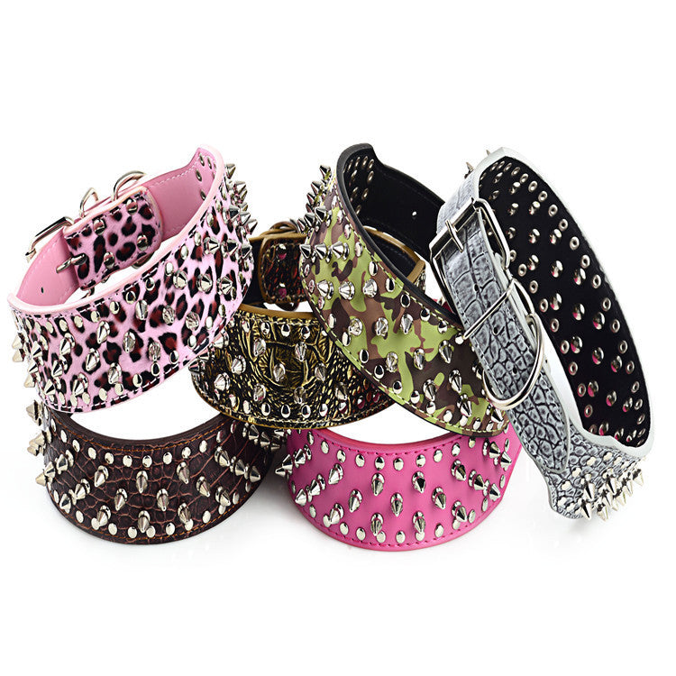 Pet collar large dog rivet collar