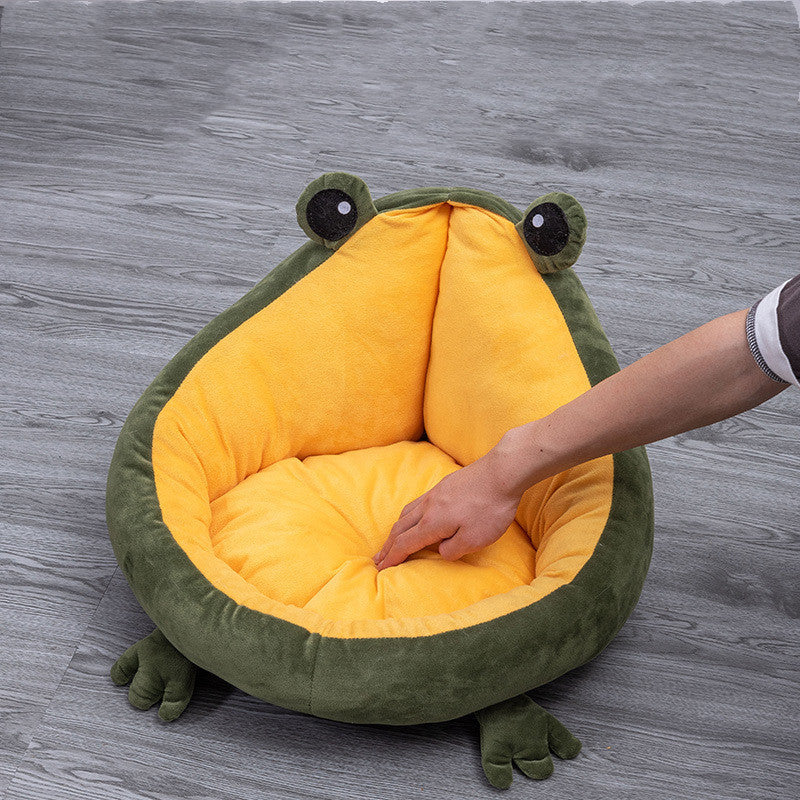 Frog Nest Winter Warm Semi-Enclosed Pet Bed Cat Bed