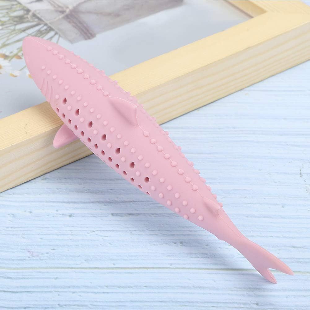 Interactive Cat Fish Shape Chew Toy Silicone Pet Cat Catnip Molar Teeth Cleaning Simulation Fish Shape Training Interactive Toy