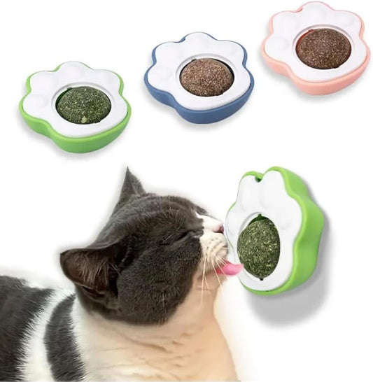 Catnip Balls Extra Energy Ball For Cats Edible Vine Cat Lick Toys Healthy Kitten Teeth Cleaning Dental Chew Toys Wall Treats For Cats