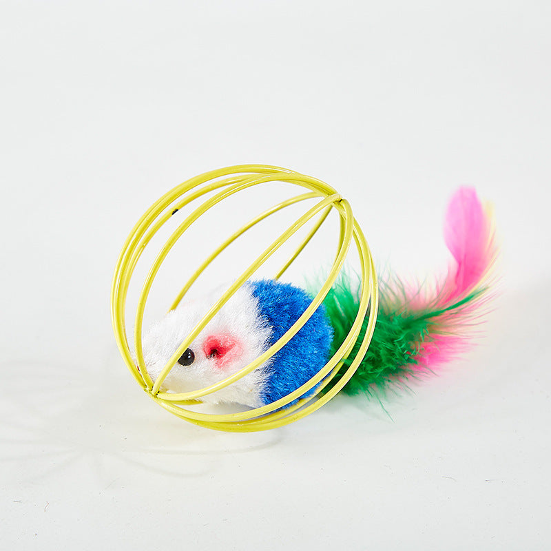 Cat Self-Hi Toy Cage Mouse Painted Lacquer Wire Nibbling Toy