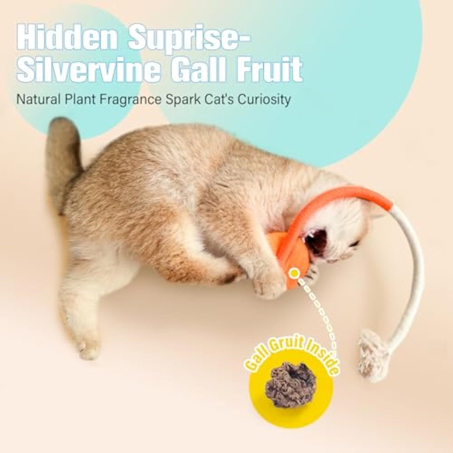 Sisal Rope Cat Toys Safe Catnip Toys Without Wire Cat Toys For Bored Indoor Cats Dental Kitty Chew Toys With Silvervine Gall Fruit,Bite-Resistant Teeth Clean Chew Cat Toy,kitty Toys