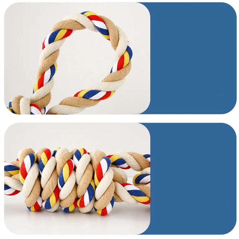 Large Rope Knot Toy For Pet Teeth Grinding Cleaning Cat Dog Boredom Relief Toys Pet Interactive Training Supplies