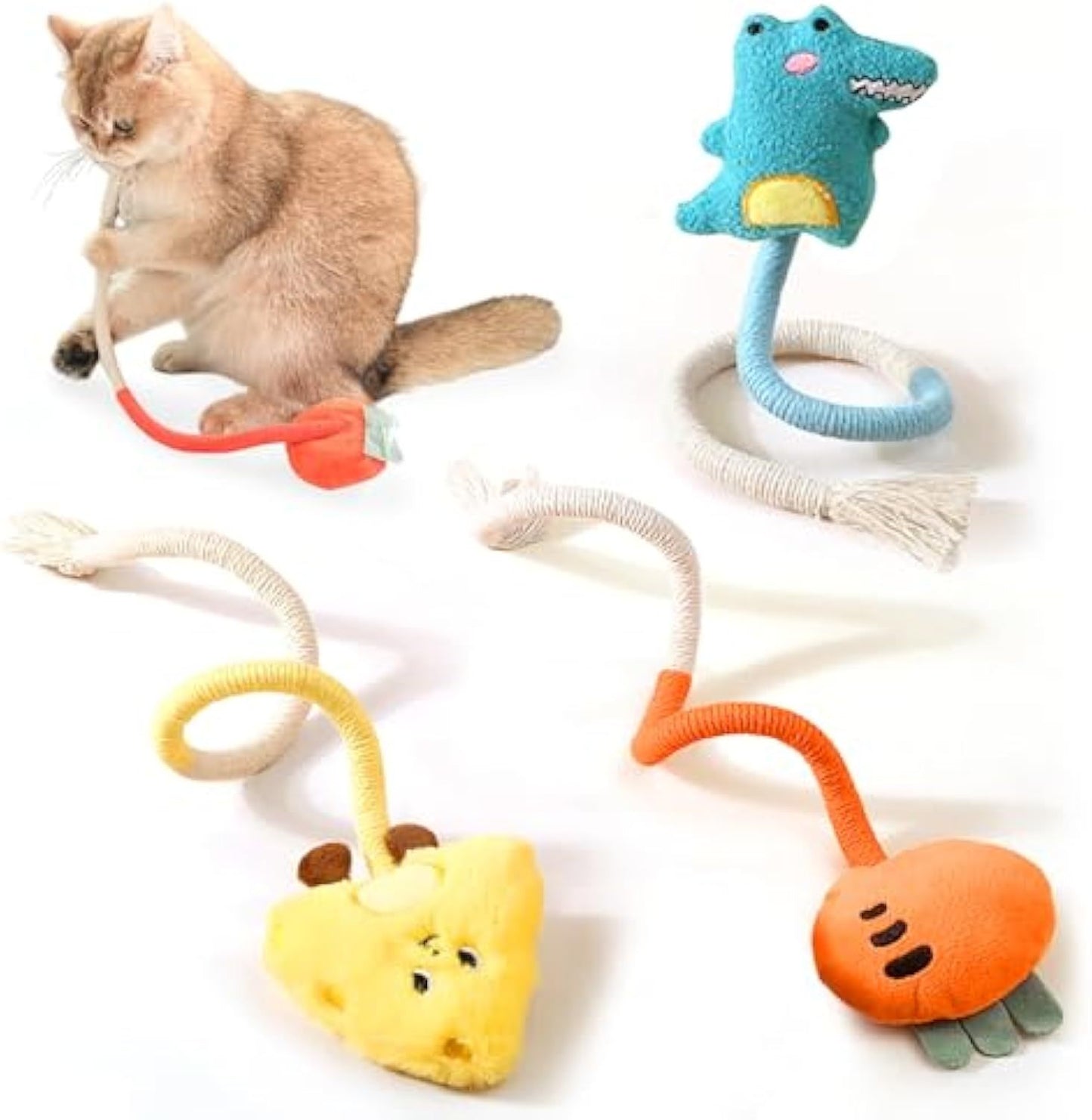 Sisal Rope Cat Toys Safe Catnip Toys Without Wire Cat Toys For Bored Indoor Cats Dental Kitty Chew Toys With Silvervine Gall Fruit,Bite-Resistant Teeth Clean Chew Cat Toy,kitty Toys