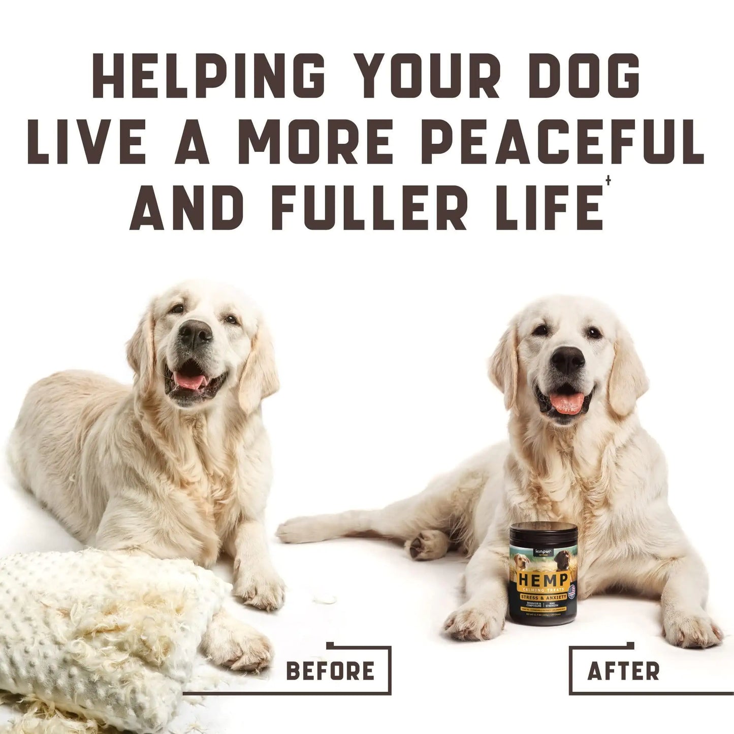 Natural Calming Chews for Dogs with Hemp Oil and Valerian Root (Peanut Butter