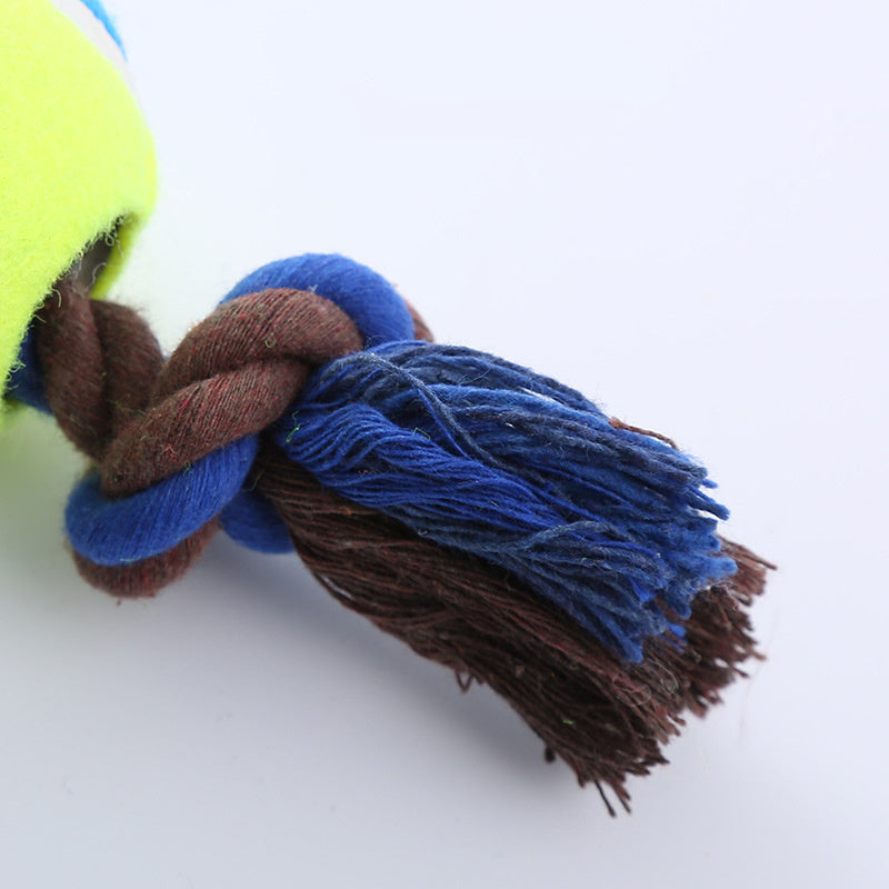 Pet Dog Toy Corduroy Tennis Ball Cotton Rope Dog Bite Resistant Teeth Sound Toy Interactive Play