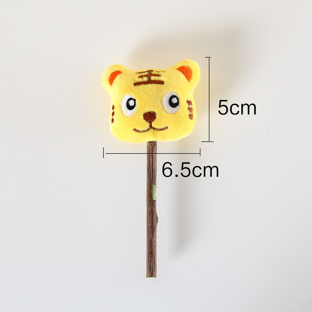 Cartoon Plush Rainbow Christmas Tiger Molar Stick