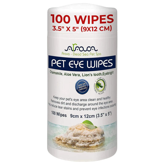 Pet Eye Wipes for Dogs Cats Puppies & Kittens 100 Count Medicated Removes Dirt