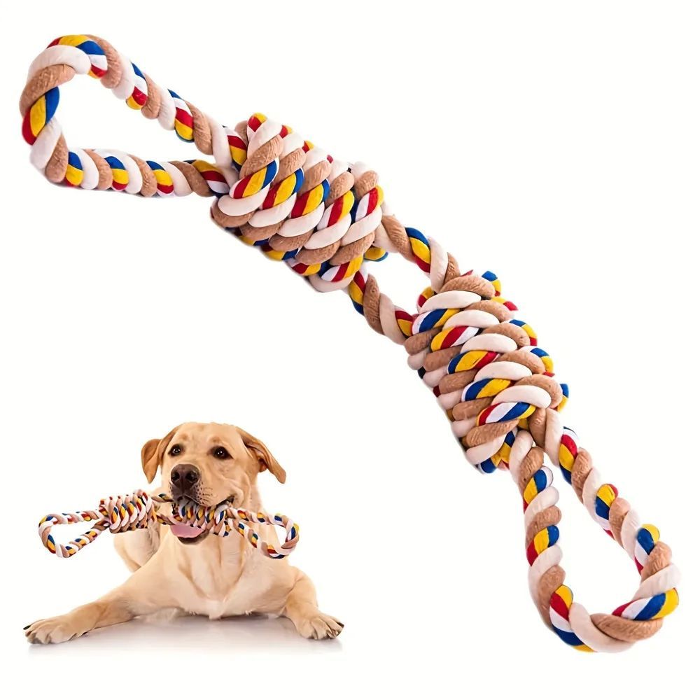 Large Rope Knot Toy For Pet Teeth Grinding Cleaning Cat Dog Boredom Relief Toys Pet Interactive Training Supplies