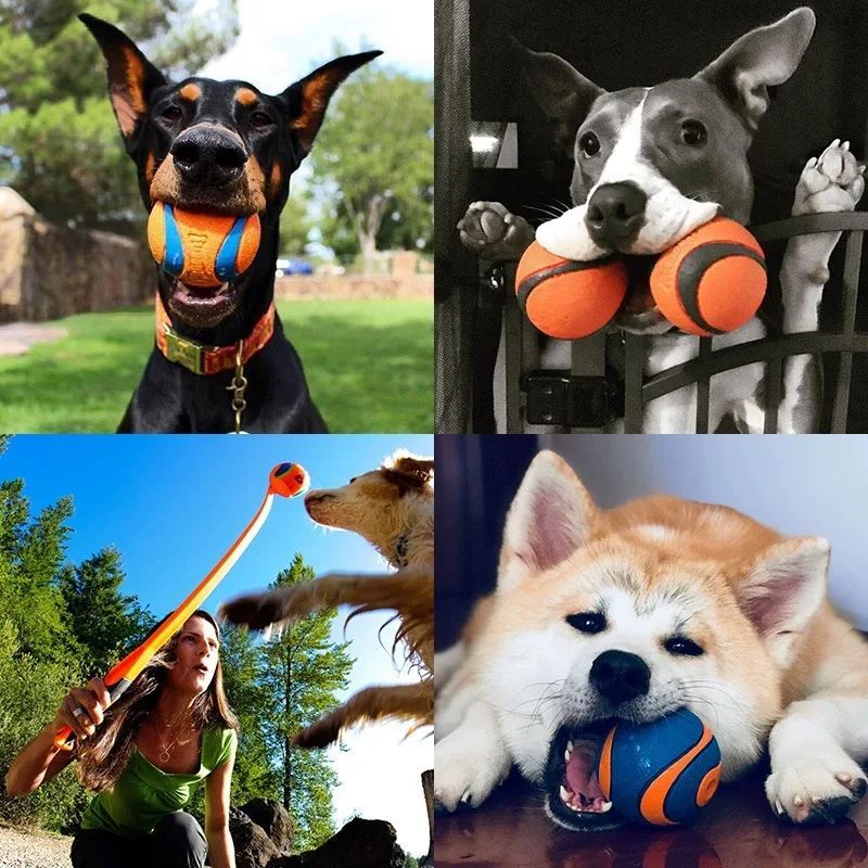 Dog Toy Ball Dog Fetch Ball Toy Tough Pet Ball Puppy Chew Toy Solid Elastic Jumping Ball Pet Accessories For Large Medium Small