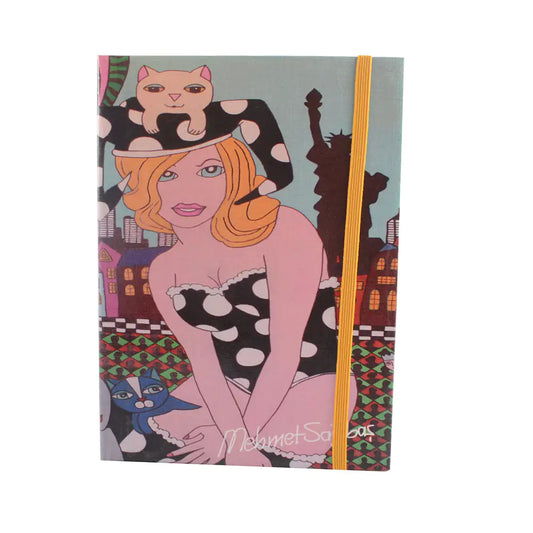 BiggDesign Girl with Cats Notebook 14x20 cm