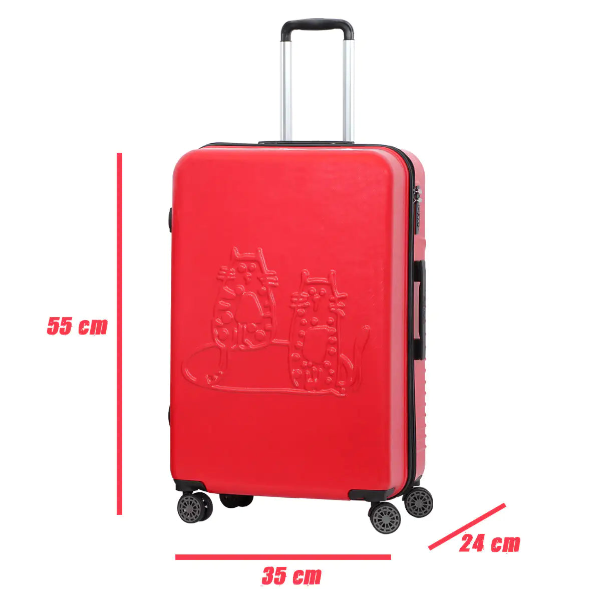 Biggdesign Cats Carry On Luggage, Red, Small