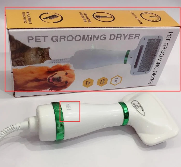 Precise Title: 2-in-1 Portable Pet Grooming Dryer and Comb