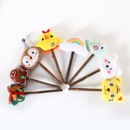 Cartoon Plush Rainbow Christmas Tiger Molar Stick