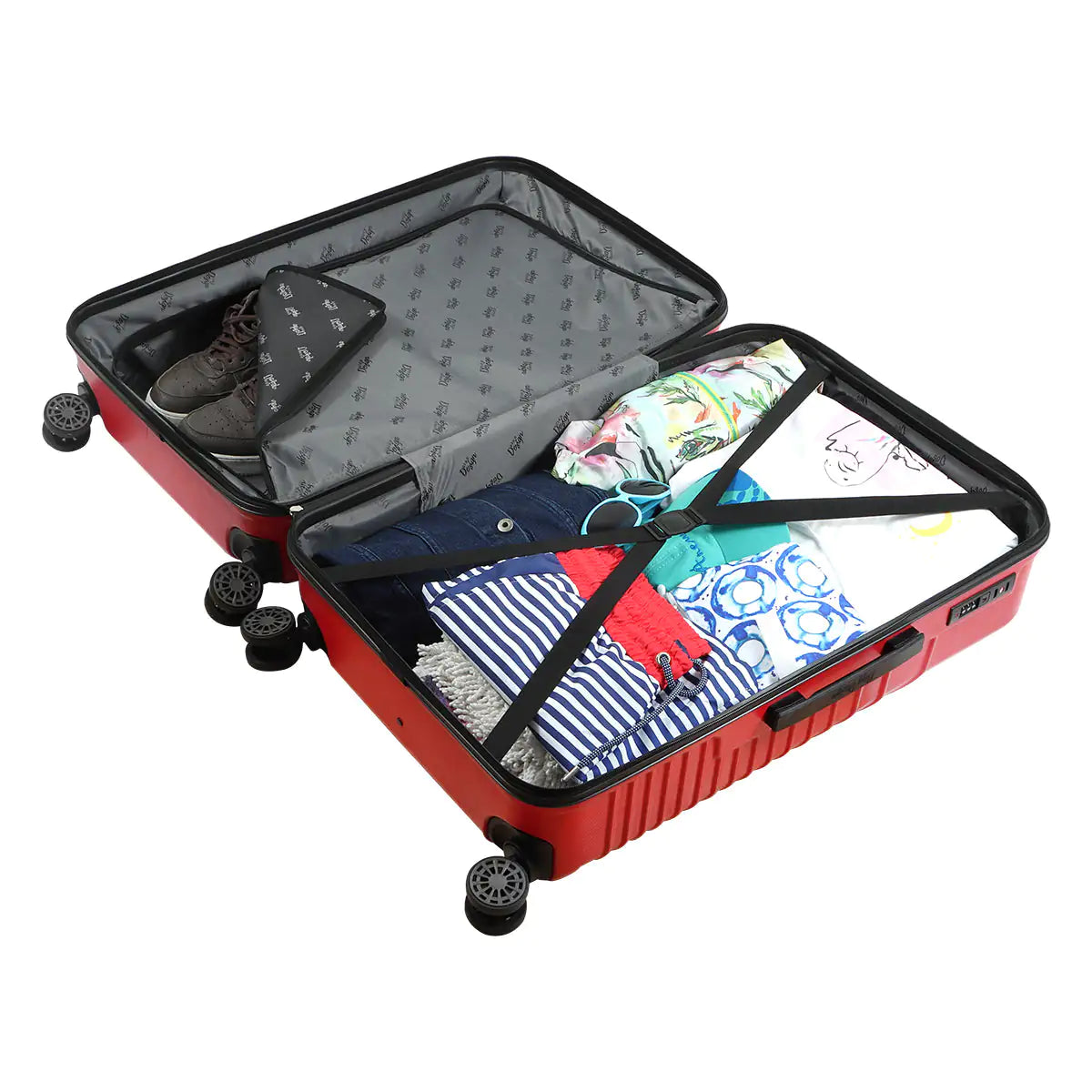 Biggdesign Cats Suitcase Luggage, Red, Medium