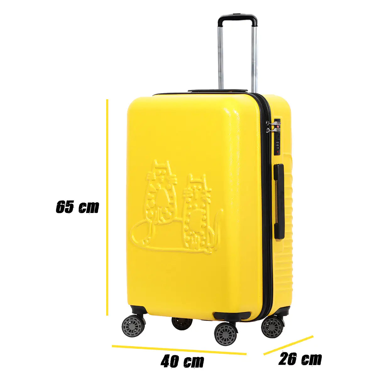 Biggdesign Cats Suitcase Luggage, Yellow, Medium